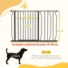 Barrera para Mascotas con 2 Extensiones Montaje a Presión Doble Bloqueo para Puerta Pasillo Escalera 75-115x76 c... - Ogal.Es