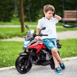 Moto Eléctrica para Niños de +3 Años con Licencia Honda con USB MP3 Luz LED y Velocidad 3 km/h Carga 30 kg Rojo - Ogal.Es