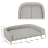 Sofá para Perros Grandes Cama Elevada para Perros con Cojín Lavable y Patas de Madera Carga 30 kg 98x67x25 cm Gr... - Ogal.Es