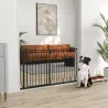 Barrera para Mascotas con 3 Extensiones Montaje a Presión Doble Bloqueo para Puerta Pasillo Escalera 75-145x76 c... - Ogal.Es