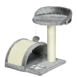 Árbol Rascador para Gatos Pequeños Altura 46 cm con Poste Tablero para Rascar Plataformas y Bola 35,5x37x46 cm Gris - Ogal.Es