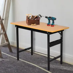 Banco de Trabajo Plegable con Regla Transportador Carga 100 kg 100x60x75,5 cm Natural y Negro - Ogal.Es