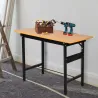 Banco de Trabajo Plegable con Regla Transportador Carga 100 kg 100x60x75,5 cm Natural y Negro - Ogal.Es