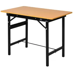 Banco de Trabajo Plegable con Regla Transportador Carga 100 kg 100x60x75,5 cm Natural y Negro - Ogal.Es