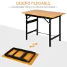 Banco de Trabajo Plegable con Regla Transportador Carga 100 kg 100x60x75,5 cm Natural y Negro - Ogal.Es