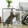 Rascador para Gatos Arañador para Gatos con Poste de Sisal y Bolas Colgantes 34x25,5x58 cm Gris - Ogal.Es