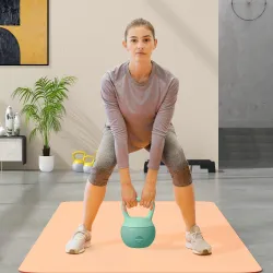 Pesa Rusa 10 kg Kettlebell Relleno de Arena Metálica y Mango Antideslizante para Entrenamiento en Casa 21x21x30 ... - Ogal.Es