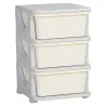 Cajonera de Plástico Organizador para Niños con 3 Cajones Asas para Juguetes Ropa Libros 37x37x56,5 cm Beige - Ogal.Es