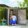 Caseta de Jardín Metálica 0,92 m² 100x103x160 cm con 1 Puerta y Cerradura para Almacenamiento de Herramientas Gris - Ogal.Es