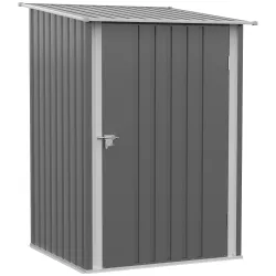 Caseta de Jardín Metálica 0,92 m² 100x103x160 cm con 1 Puerta y Cerradura para Almacenamiento de Herramientas Gris - Ogal.Es