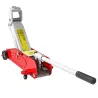 Gato Hidráulico de 2 Toneladas con Altura Ajustable 12-30 cm y 4 Ruedas para Apoyar Coches Rojo y Amarillo - Ogal.Es