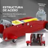 Gato Hidráulico de 2 Toneladas con Altura Ajustable 12-30 cm y 4 Ruedas para Apoyar Coches Rojo y Amarillo - Ogal.Es