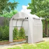 Invernadero de Jardín 180x180x200 cm Invernadero de Túnel Pequeño con Puerta Enrollable y Ventana de Malla Blanco - Ogal.Es