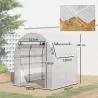 Invernadero de Jardín 180x180x200 cm Invernadero de Túnel Pequeño con Puerta Enrollable y Ventana de Malla Blanco - Ogal.Es