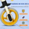 Bicicleta de Equilibrio Infantil +18 Meses con Asiento Ajustable en Altura Carga 25 kg 66,5x34x47 cm Blanco y Na... - Ogal.Es