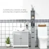 Columna de Baño Moderno Mueble Auxiliar de Baño con 2 Estantes 2 Cajones y 1 Puerta Antivuelco 15x33x136,8 cm Gris - Ogal.Es