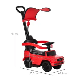 Coche Correpasillos para Niños de 1-3 Años con Licencia Mercedes G350 Capota Extraíble y Barandilla 85,5x40,5x95... - Ogal.Es