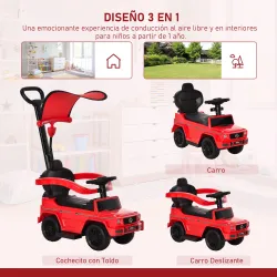Coche Correpasillos para Niños de 1-3 Años con Licencia Mercedes G350 Capota Extraíble y Barandilla 85,5x40,5x95... - Ogal.Es