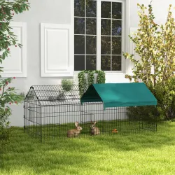 Jaula para Animales Pequeños de Acero con Puertas y Tela Superior para Conejos Chinchillas Gallinas 185x75x75 cm... - Ogal.Es