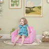 Sofá Infantil Plegable 2 en 1 Tapizado de Tela Luminosa con Patrón de Nubes Cojín y Funda Lavables Rosa - Ogal.Es