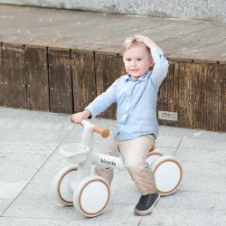 Bicicleta sin Pedales para Niños de 12-36 Meses con Asiento Ajustable Cesta y 4 Ruedas Silenciosas 56x27x39 cm B... - Ogal.Es