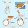 Bicicleta sin Pedales para Niños de 12-36 Meses con Asiento Ajustable Cesta y 4 Ruedas Silenciosas 56x27x39 cm B... - Ogal.Es