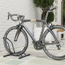Soporte para Bicicletas de Acero Aparca Bicis de Suelo Portátil para Interior y Exterior 59x41x38 cm Negro - Ogal.Es