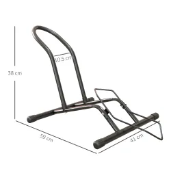 Soporte para Bicicletas de Acero Aparca Bicis de Suelo Portátil para Interior y Exterior 59x41x38 cm Negro - Ogal.Es