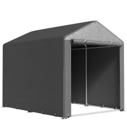 Carpa para Herramientas Bicicletas y Motos 1,6x2,2x1,7 m con 2 Habitaciones Puerta con Cremallera Impermeable Gris - Ogal.Es