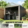 Carpa para Herramientas Bicicletas y Motos 1,6x2,2x1,7 m con 2 Habitaciones Puerta con Cremallera Impermeable Gris - Ogal.Es