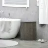 Cesto para Ropa Sucia de Bambú Capacidad de 55L Cesta para la Colada en Forma de Abanico 38x38x57 cm Gris - Ogal.Es