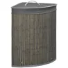 Cesto para Ropa Sucia de Bambú Capacidad de 55L Cesta para la Colada en Forma de Abanico 38x38x57 cm Gris - Ogal.Es