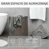 Cesto para Ropa Sucia de Bambú Capacidad de 55L Cesta para la Colada en Forma de Abanico 38x38x57 cm Gris - Ogal.Es