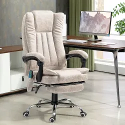 Silla de Oficina con 6 Puntos de Masaje Ajustable con Función Calefacción Reposapiés Retráctil y Control Remoto ... - Ogal.Es