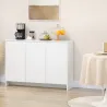 Mueble Aparador con 3 Puertas Estantes Ajustables y Cierre Suave Soporte para Televisores 120x35x85 cm Blanco - Ogal.Es