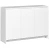 Mueble Aparador con 3 Puertas Estantes Ajustables y Cierre Suave Soporte para Televisores 120x35x85 cm Blanco - Ogal.Es
