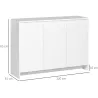 Mueble Aparador con 3 Puertas Estantes Ajustables y Cierre Suave Soporte para Televisores 120x35x85 cm Blanco - Ogal.Es