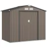 Caseta de Jardín Exterior con Base de Refuerzo Sin Suelo 213x130x185 cm con 2 Puertas Correderas y 4 Ventanas Ma... - Ogal.Es