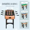 Mini Mesa Multijuegos 4 en 1 para Niños +6 Años Futbolines para Niños Mesa de Billar Mesa de Ping-pong 92x78x80 ... - Ogal.Es