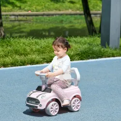 Coche Correpasillos con Volante Bocina y Sistema de Antivuelco Carga 25 kg 53x25x35 cm Rosa - Ogal.Es