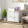 Mueble Archivador con 2 Cajones 2 Barras Colgantes Cerradura y 2 Llaves para Tamaño A4 79x40x72 cm Blanco y Roble - Ogal.Es