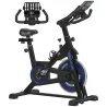 Bici Estática con Resistencia Regulable Volante de Inercia 8 kg Pantalla LCD Manillar y Asiento Ajustable Azul - Ogal.Es