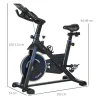 Bici Estática con Resistencia Regulable Volante de Inercia 8 kg Pantalla LCD Manillar y Asiento Ajustable Azul - Ogal.Es