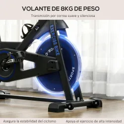 Bici Estática con Resistencia Regulable Volante de Inercia 8 kg Pantalla LCD Manillar y Asiento Ajustable Azul - Ogal.Es
