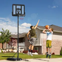 Canasta de Baloncesto con Altura Ajustable 220-365 cm Aro de Baloncesto con Soporte Ruedas Base Rellenable Negro - Ogal.Es