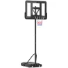 Canasta de Baloncesto con Altura Ajustable 220-365 cm Aro de Baloncesto con Soporte Ruedas Base Rellenable Negro - Ogal.Es