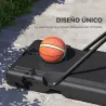 Canasta de Baloncesto con Altura Ajustable 220-365 cm Aro de Baloncesto con Soporte Ruedas Base Rellenable Negro - Ogal.Es