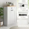 Armario de Baño con Cajón Cesto para la Ropa y Diseño Anti-vuelco Mueble de Baño Moderno 52x33x90 cm Blanco - Ogal.Es