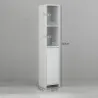 Columna Auxiliar de Baño Armario de Baño con Puerta 2 Estantes Abiertos Antivuelco Estilo Moderno 30x30x160 cm B... - Ogal.Es