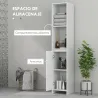 Columna Auxiliar de Baño Armario de Baño con Puerta 2 Estantes Abiertos Antivuelco Estilo Moderno 30x30x160 cm B... - Ogal.Es